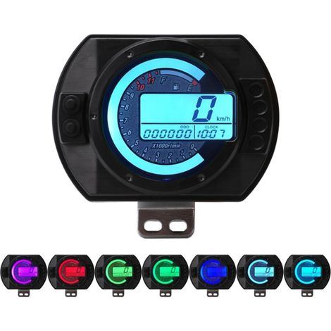 DC12V 0–199 km/h (Meilen) LCD Universal Digitaler Kilometerzähler, Tachometer, Drehzahlmesser, Motorrad-Tacho-Nachrüstung (1/5)