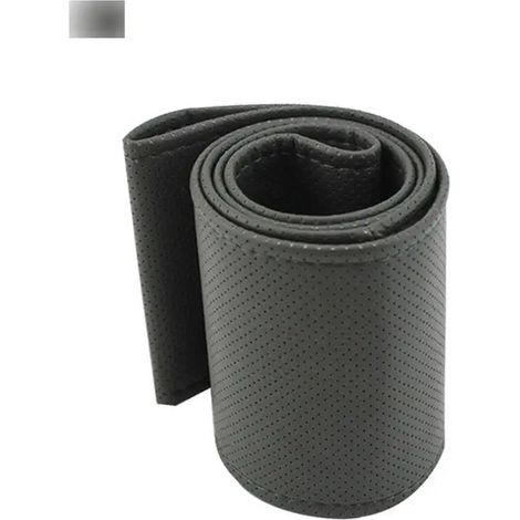 Housse de volant (gris 40 cm) cousue main en cuir microfibre, absorbante et respirante. (1/5)