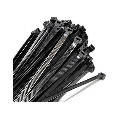 50 fascette nere per elettricista in plastica 4,8x370 20 cm 4,8 mm nera