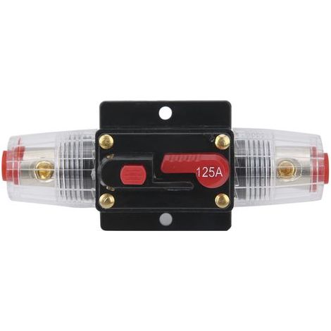 Disjoncteur audio 12-24V 125A à réarmement automatique, porte-fusible en ligne pour voiture et bateau (1/5)