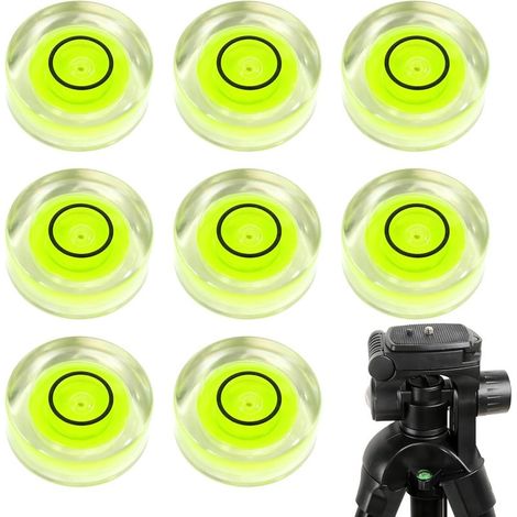 Lot de 8 Mini Niveaux à Bulle Ronds 12mm, Niveau de Précision pour Perçage, Camping-Car, Appareil Photo et Bricolage DIY (1/5)