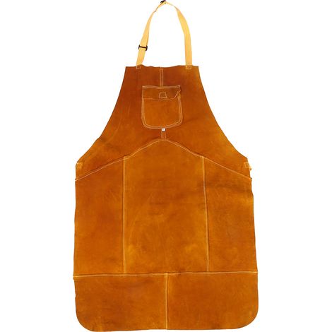 Tablier De Soudage En Cuir De Vache - Résistant À Haute Température - Protection Contre Les Étincelles Métalliques - Pour Travail Électrique De Soudage - 1 Pièce (1/5)