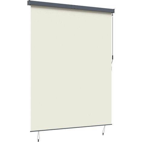Tenda a rullo Tenda avvolgibile Crema 220 x 250 cm Tessuto e Alluminio (1/5)