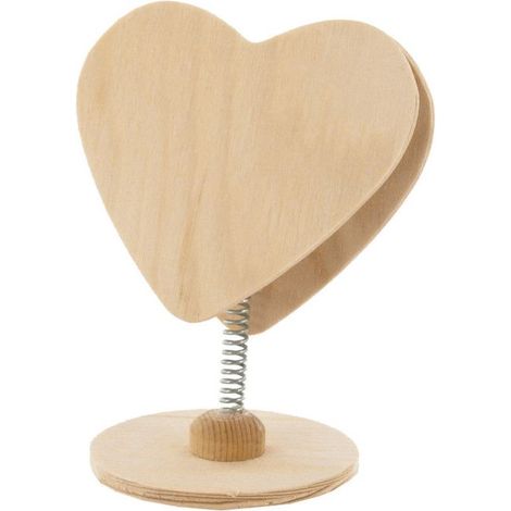 Marque-place - CTOP - Coeur à ressort - Beige - Bois massif - 12,5 cm