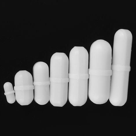 Lot de 7 barres d'agitation magnétiques en PTFE de type E B pour mélangeur magnétique de laboratoire (1/5)