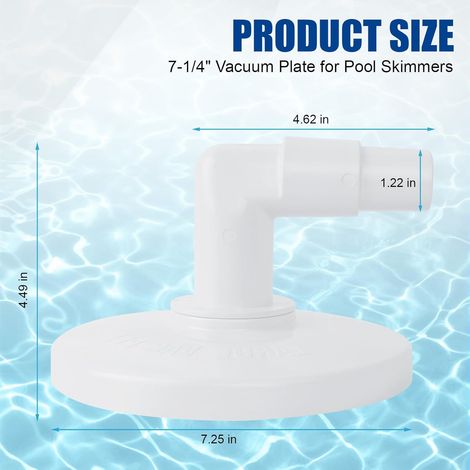 Lot de 3 plaques d’aspiration SP11096 – Avec petit coude 90°, compatibles skimmer SP11071 – Grande taille