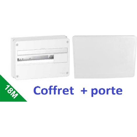 Coffret électrique 18 Modules Schneider avec porte R9H18401 + R9H18421