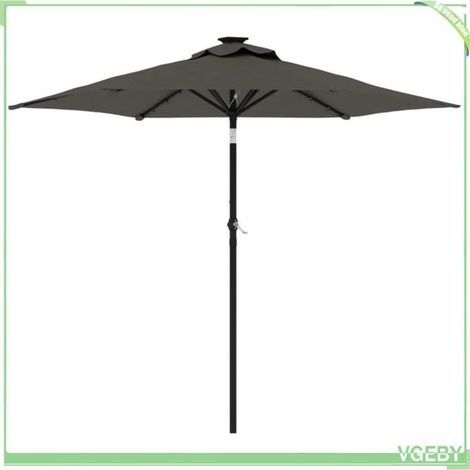 Parasol de jardin - FAFEICY - 4005060 - Carré 225x225 cm - Mât acier anthracite Ø38 mm - Manivelle & inclinable (1/5)