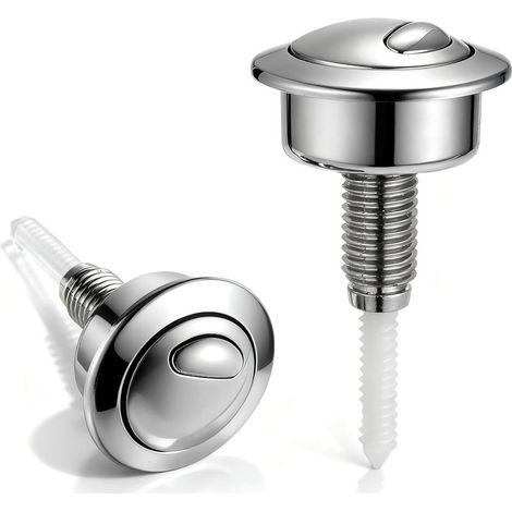 tête ronde argentée Bouton de chasse d'eau de rechange pour réservoir Twyford Optima49 – Mécanisme de chasse d'eau double débit (1/5)