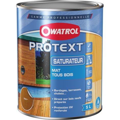 Owatrol – Saturateur mat bois Protext 5L – Protection UV renforcée – Non filmogène – Pour teck et bois dur – Application facile et rapide