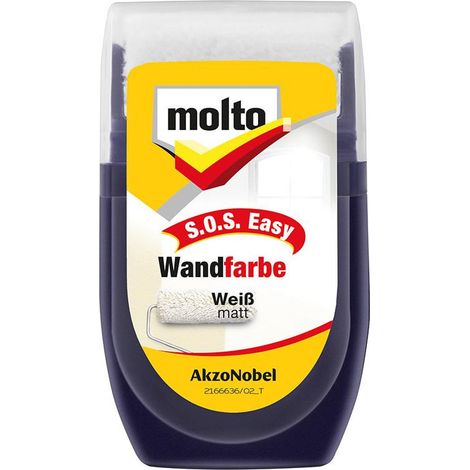 30 ml pintura de pared retoque pintura molto blanco rollo (1/2)