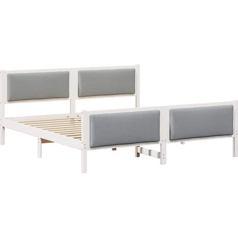 Lit double,Lit adulte,Cadre de lit avec tête de lit Gris clair 180 x 200 cm tissu CFW730859 (1/5)