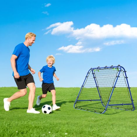 Faltbares Fußball-Rebound-Netz, verstellbarer Winkel, Stahl-Rebound-Netz für Baseball- und Volleyballtraining, 100 x 95 x 90 cm, Blau