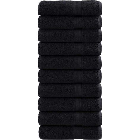 vidaXL Toalla de Invitado SOLUND 25 uds. Negro 100 x 150 cm 550 gsm (1/2)