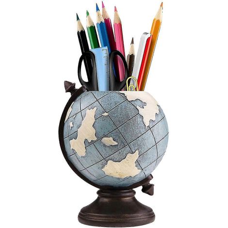 Pot à crayons globe, porte-crayons vintage, support pour crayons, décoration rétro pour la maison, le bureau ou l'école, cadeaux (1/5)
