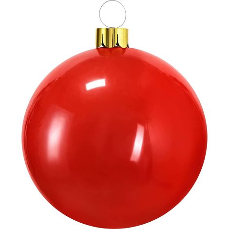 Pallina per albero di Natale decorato, color Rosso, Gonfiabile -65 cm
