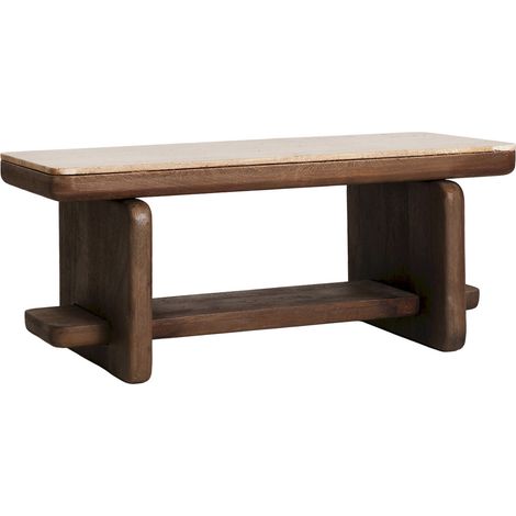 Table basse contemporaine en manguier - marron et beige (1/4)