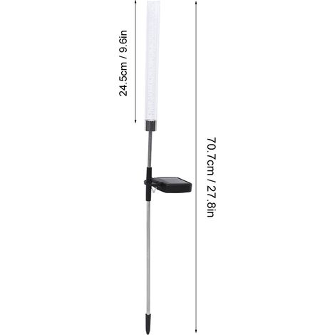 [Lampadaire Solaire] 2Pcs Jardin Décoratif LED Éclairage Sécurité Extérieur Coloré IP65 Pathway Lumière Autonomie Longue (1/5)