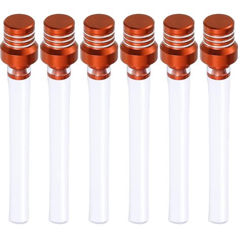 Lot de 6 bouchons universels pour réservoir de carburant - Tuyau d'aération - Tube de valve unidirectionnelle pour VTT, moto tout-terrain, moto - Tube transparent - Orange (1/5)