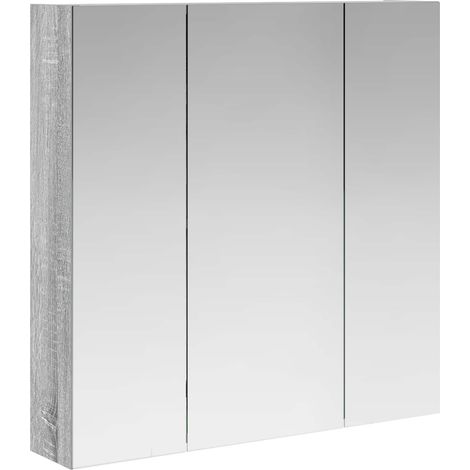 Maison Exclusive - Mobiletto per specchio da bagno Grigio Sonoma 70 x 14,5 x 70 cm