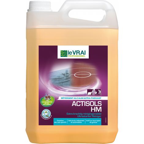 Le vrai - actisols hm degraissant alcalin ultra puissant - 5 litres - LE VRAI PROFESSIONNEL - Détergents sol