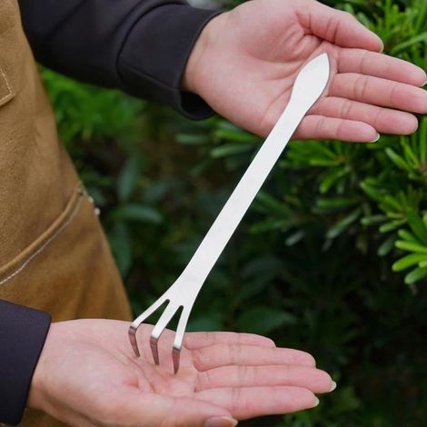 Outil à 3 griffes en acier inoxydable pour bonsaï - Poignée ergonomique pour jardinage des plantes (1/5)