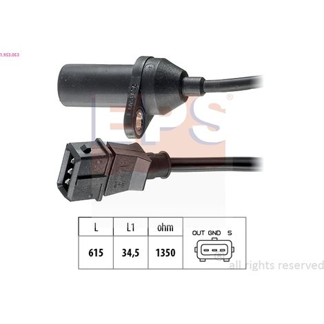 Capteur d'angle, vilebrequin EPS 1.953.053 CITROËN 138164 16 129 074 80 1920 EW