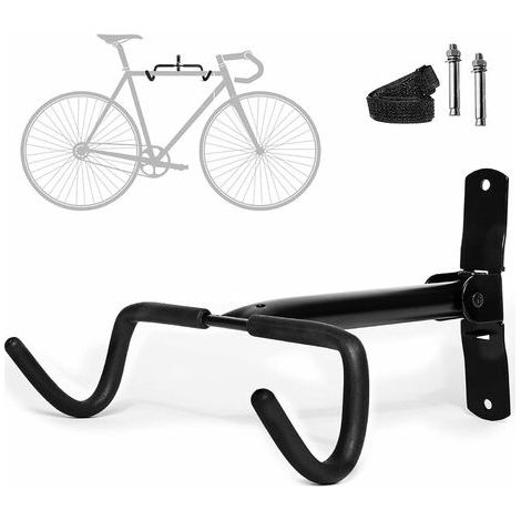 Daily Support mural pour vélo pliable pour rangement de vélo et gain de place – Cintre pour vélo avec protection du cadre rembourré en mousse – Noir (1/5)