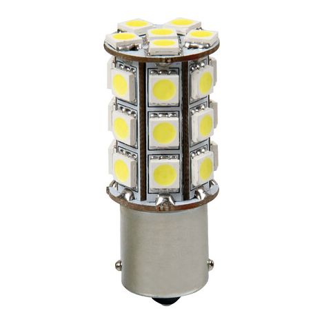 12V Led Series - 27 SMD x 3 chips - (P21W) - BA15s - 1 pz - Scatola - Bianco (1/4)