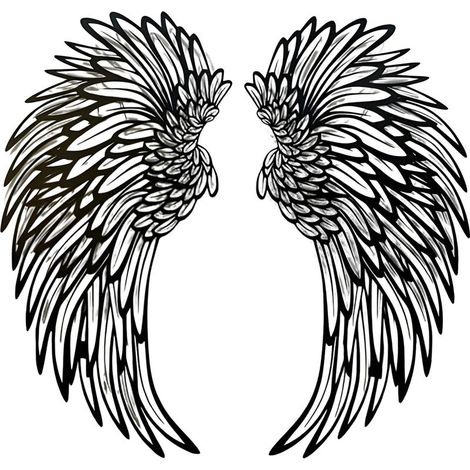 1 paire ailes d'ange, sculpture murale en fer, 30 cm à 45,5 cm, finition poudre blanche ou noire, sans ou avec éclairage, pour salon chambre bureau (1/5)