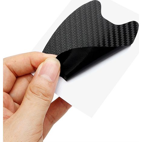 Lot de 4 films adhésifs universels en fibre de carbone pour poignées de porte de voiture, anti-rayures (1/2)