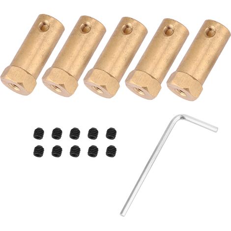 5 pièces raccord allongé 30mm en laiton hexagonal de haute qualité, accessoires de connexion moteur 6mm/7mm/8mm/6mm (1/5)