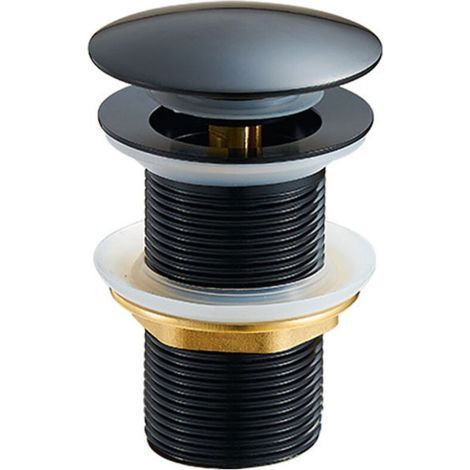 Universal drain plug without overflow, black drain plug for sink (1/2)