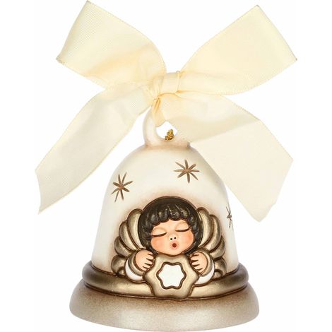 THUN, Campanella con Angelo in Ceramica, Collezione Magia del Natale, Campanella Limited Edition 2024 da Collezione, Idea Regalo per Natale, 7,1 x 7,1 x 7,8 cm, Color Bianco (1/3)