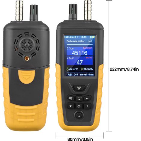 Compteur de particules de poussière, testeur intelligent de température et d'humidité, instrument multifonctionnel de mesure de la poussière (1/4)
