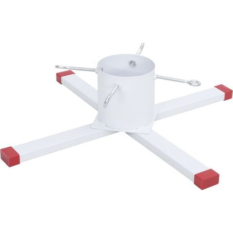 Support pour sapin de Noël blanc, dimensions : 61 x 61 x 15,5 cm (1/5)