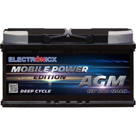 Electronicx Mobile Edition Batterie AGM 120 AH 12V Versorgungsbatterie Freizeit Akku (1/5)