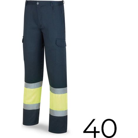 Pantaloni ad alta visibilità in poliestere/cotone bicolore blu/giallo taglia 40 388pfxyfa/40 brand