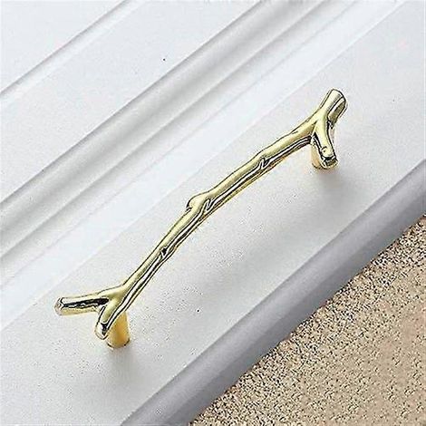 Poignées de tiroir style rétro en forme de branches - Boutons en alliage de zinc pour commodes, armoires et penderies, disponibles en noir, argent et or. (1/5)