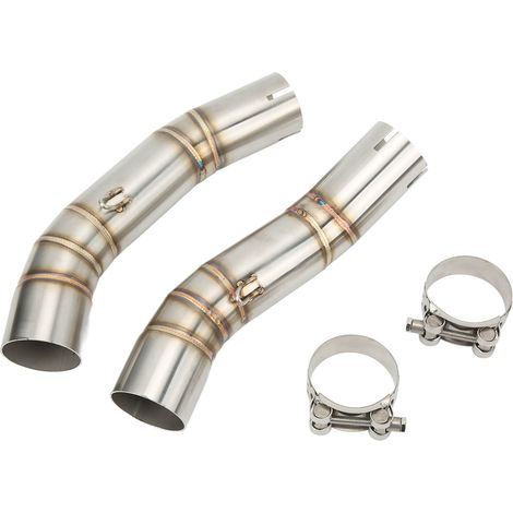 GARRYFIZH Tuyau d'Échappement Millieu Moto Acier Inoxydable Finition Brillante - Remplacement pour YZF‑R1 2004‑2006 - Haute Compatibilité