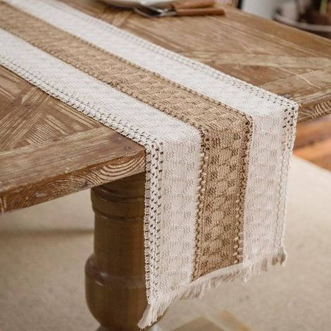 Runner da tavola - Decorazione per tavolo da pranzo - Copritavolo da toeletta - Decorazione per scrivania - Arredamento per la casa - Adatto per mobili TV, tavolini da caffè e credenze - Kaki - 30120 