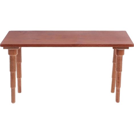 Table Miniature pour Maison de Poupée Bois Table de Salle à Manger à Échelle Mobilier de Cuisine pour Maison de Poupée (1/5)