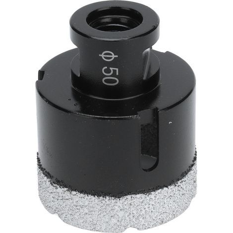 Vakuumgelöteter Diamantbohrer, Kernbohrer, Marmorsägenöffner M14 schwarz 50 mm (1/5)