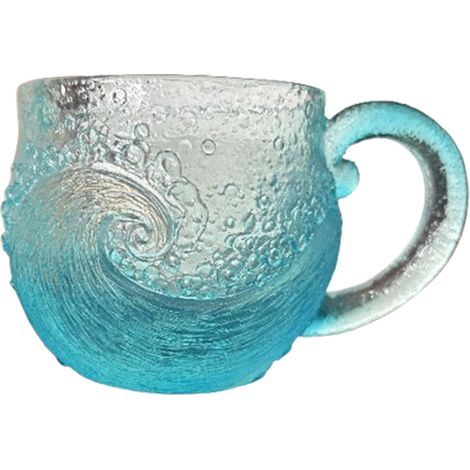 Verre À Boire - Verre Soufflé À La Main Avec Motif Vague Océan - Pour Café Thé Vin - 355 ml - Transparent (1/5)