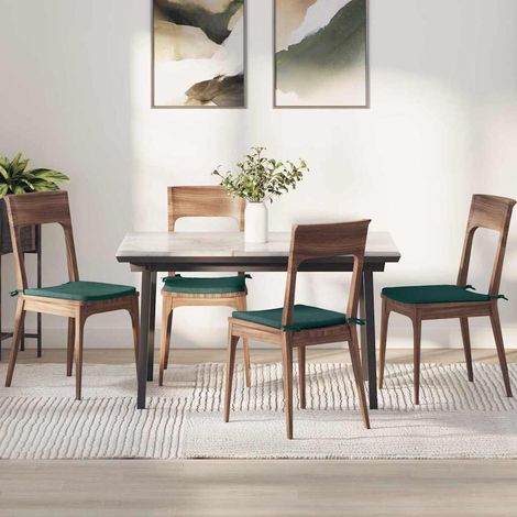 vidaXL Cuscini per Seduta 4 pz Tessuto Verde Scuro 40 x 40 x 3 cm (1/5)
