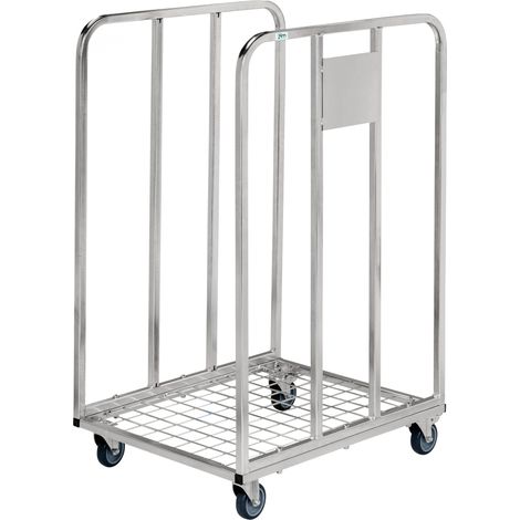 Kongamek Wellpappenwagen verzinkt 1000mm hoch mit Lenkrollen und Bremse (1/3)