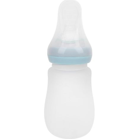 Gobelet D'alimentation de 240 Ml, Bouteille D'aide à Boire Résistante aux Fuites, à Pression Contrôlée, pour Bouillie de Soupe à L'eau, avec un Design Doux pour une Utilisation (BLUE) (1/5)