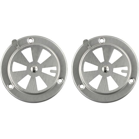 Lot de 2 pièces de rechange pour grille d'aération de barbecue - En acier inoxydable - Pour chambre de test de four - Contrôle du flux d'air réglable - Finition argentée