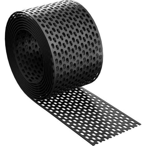 Griglia di gronda in PVC 80 mm x 5 m RAL 9005 (1/4)