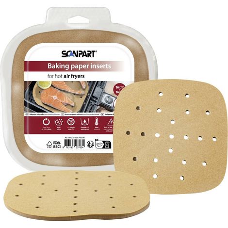 ScanPart 2910070006 Carta per friggitrice ad aria calda perf. 16x16 cm